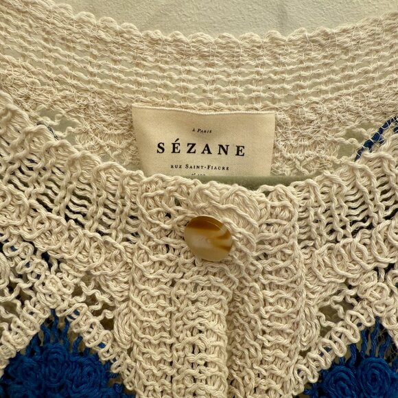 NWOT Sezane Ron Top Ecru / Blue - Size M - Picture 5 of 8